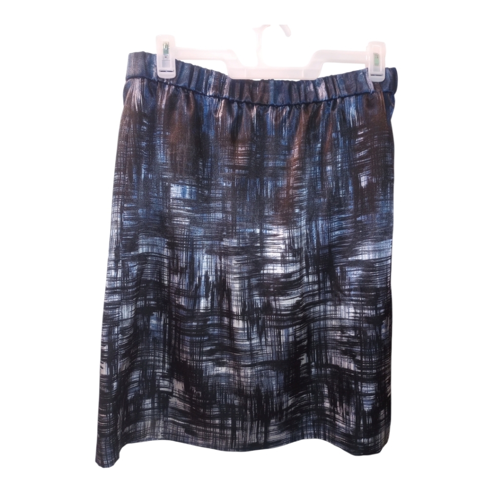 Women's Chico's Purple Silver Skirt Size 2 or Large midi